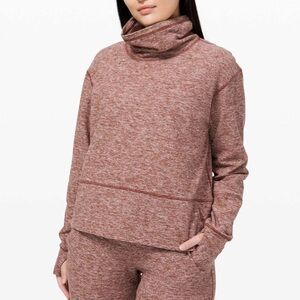 Lululemon Ready to Rulu Fleece Funnel-Neck Pullover in Heathered Savannah Size 6